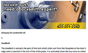 Glossary for Locksmith in Fall City  - Click here to download